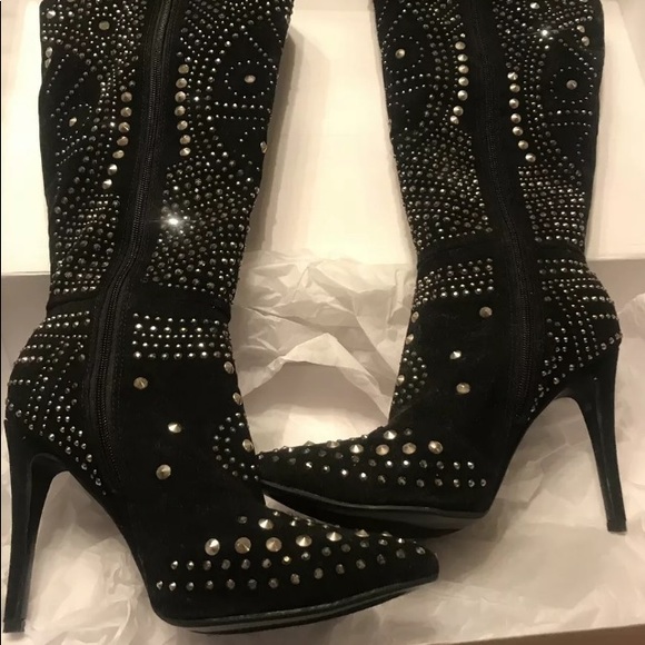 Olivia Miller Shoes - Olivia Miller studded black high heel boots